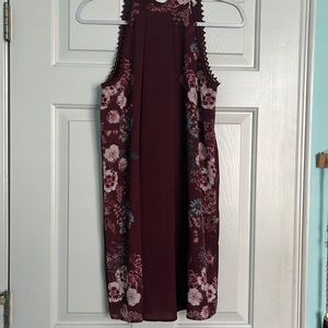 High neck homecoming dress with flowers